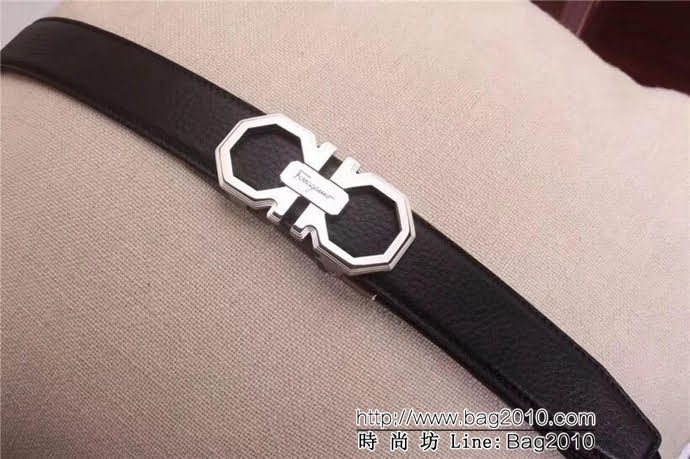 路易威登LV 雙面原版進口荔枝紋牛皮 16精鋼L字母鋼自動扣 男士皮帶  xfp1229